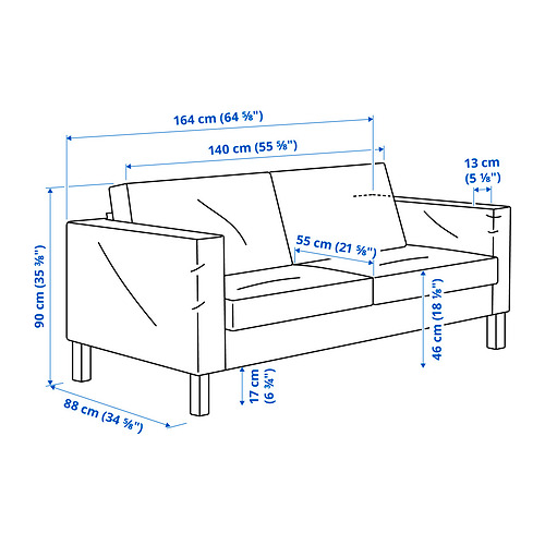 Measurement Illustration - SALTSJÖBADEN loveseat