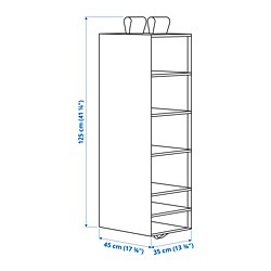 Measurement Illustration - SKUBB organizer with 6 compartments