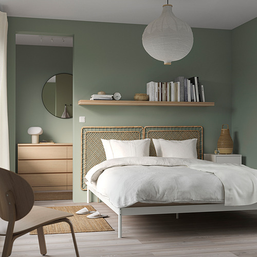 VEVELSTAD, Queen bed with 2 headboards. 2 of 8 open dialog