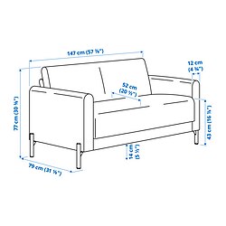 Measurement Illustration - SALTMYRAN loveseat