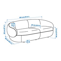 Measurement Illustration - LILLESÄTER sofa