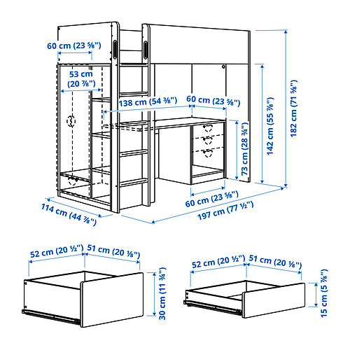 SMÅSTAD, loft bed. 6 of 6 open dialog