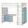 Select colour variation: white blue/with desk with 3 drawers