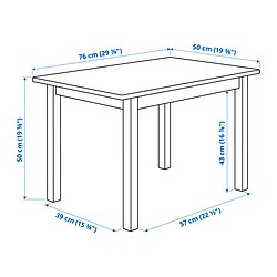 Measurement Illustration - SUNDVIK children's table