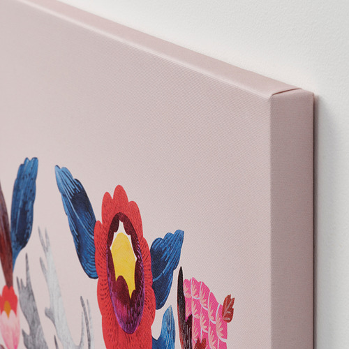 Close-up of canvas edge with vivid floral print, showing high-quality, textured fabric and crisp colors.