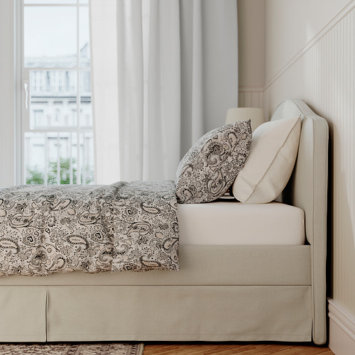 RAMNEFJÄLL, upholstered bed frame. 5 of 11 open dialog