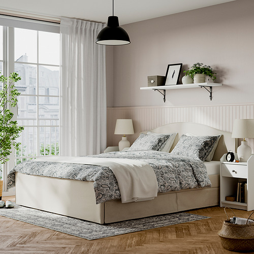 RAMNEFJÄLL, upholstered bed frame. 3 of 11 open dialog