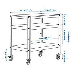 Measurement Illustration - BROR utility cart