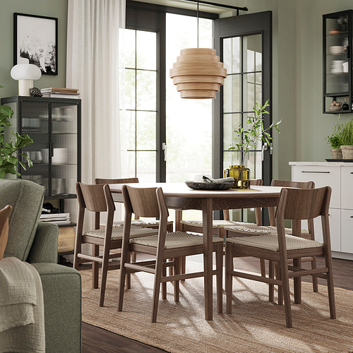 SKANSNÄS, extendable round dining table and 4 chairs. 3 of 8 open dialog
