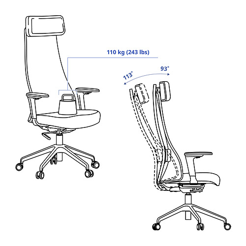 JÄRVFJÄLLET, silla de trabajo con reposabrazos. 16 de 16 abrir diálogo