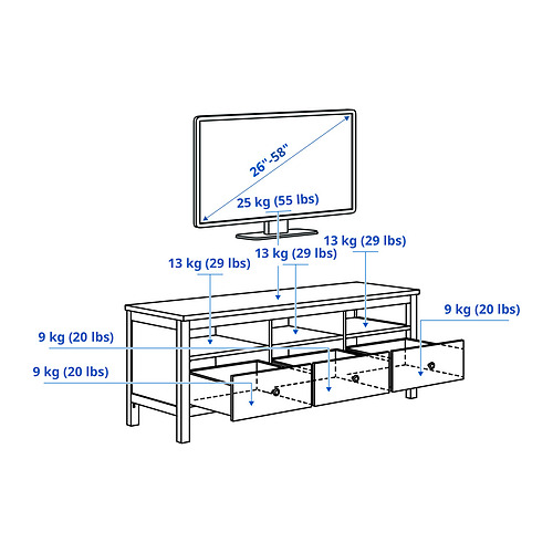 HEMNES, banco para TV. 6 de 6 abrir diálogo