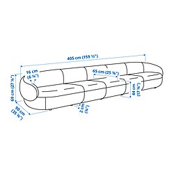 Measurement Illustration - LILLESÄTER 6-seat sofa