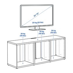 Ilustración de medidas - BESTÅ banco para TV