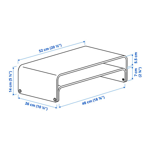 Illustration with measurements for the product: VATTENKAR.