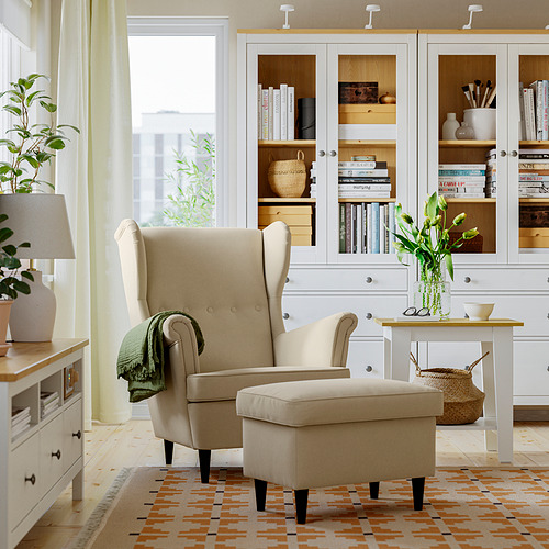 STRANDMON, ottoman with storage. 2 of 4 open dialog