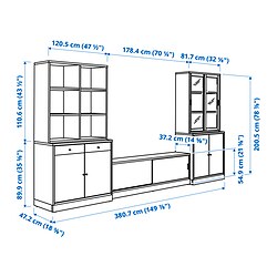 Measurement Illustration - TONSTAD TV storage combination