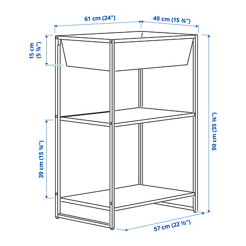 JOSTEIN, shelving unit with container. 5 of 5 open dialog