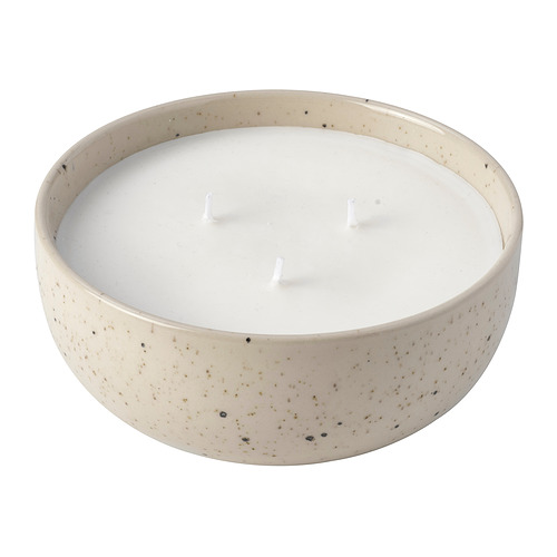 PÄRLHÖNA, scented candle/ceramic jar, 3 wicks. 1 of 7 open dialog