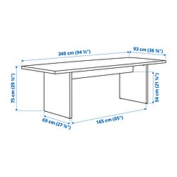 Measurement Illustration - BERGSHYTTAN/BERGSHYTTAN table and 2 benches