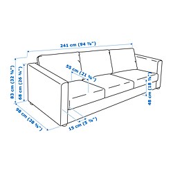 Measurement Illustration - VIMLE sofa