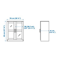 Measurement Illustration - BRIMNES display cabinet