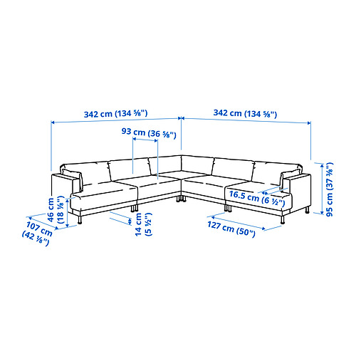 UPPÅKRA, 6 seat corner sofa with left open end. 7 of 7 open dialog
