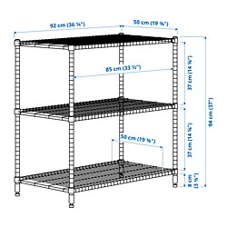 Measurement Illustration - OMAR shelf unit