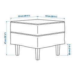 Measurement Illustration - ROCKSJÖN ottoman