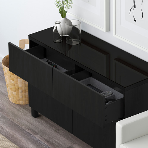 BESTÅ, mueble sala con guía para gaveta, cierre suave. 3 de 3 abrir diálogo