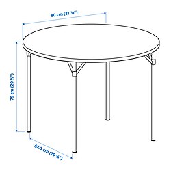 Ilustración de medidas - GRÖTÅN mesa