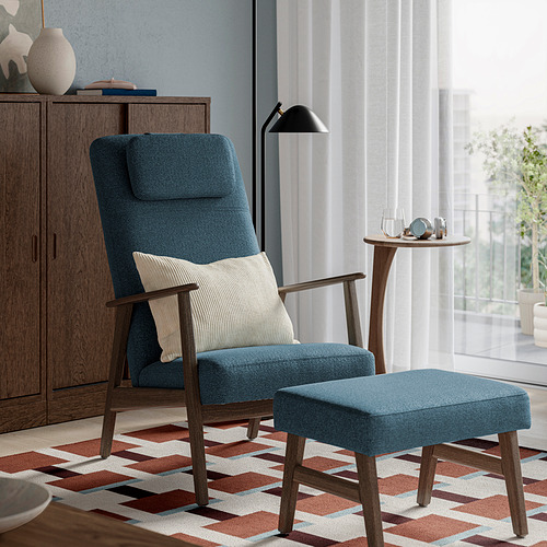 EKENÄSET, high-back armchair and footstool. 2 of 7 open dialog