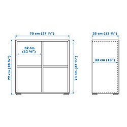 Measurement Illustration - EKET shelf unit with feets