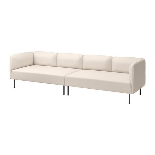 This image shows a cream-colored LILLEHEM modular sofa with minimalist design and metal legs, ideal for versatile home or office use.