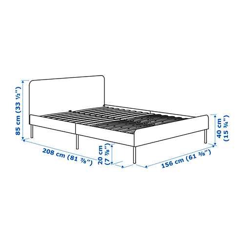 SLATTUM, cama Queen tapizado. 8 de 8 abrir diálogo
