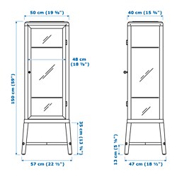 Measurement Illustration - FABRIKÖR glass-door cabinet