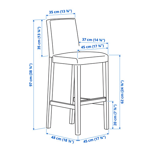 BERGMUND, bar stool with backrest. 8 of 8 open dialog