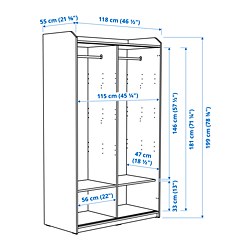 Ilustración de medidas - HAUGA closet