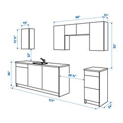 Measurement Illustration - KNOXHULT kitchen