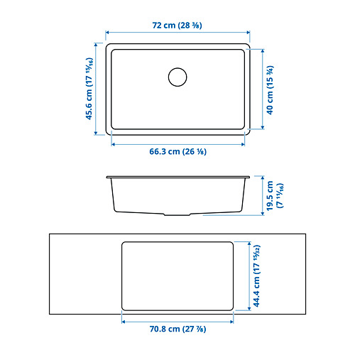 KILSVIKEN, single bowl top mount sink. 2 of 2 open dialog