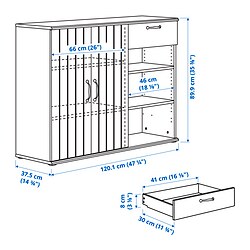 Measurement Illustration - SKRUVBY Storage combination
