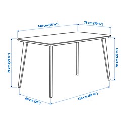 Ilustración de medidas - LISABO/ODGER mesa y 4 sillas