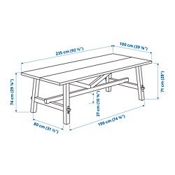 Measurement Illustration - SKOGSTA dining table and 6 chairs