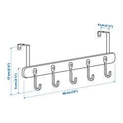 Measurement Illustration - ÅRSJÖN wall/door rack with knobs