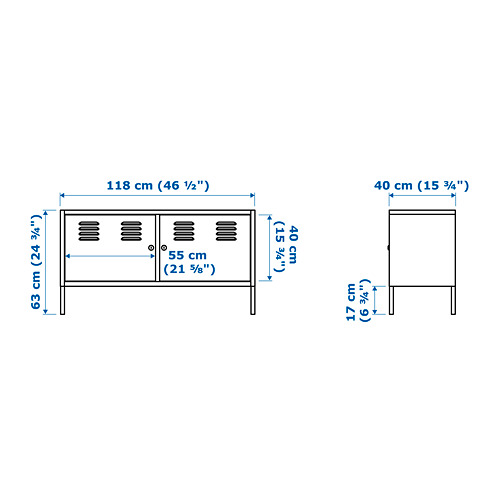 Ilustración con medidas del producto: IKEA PS.