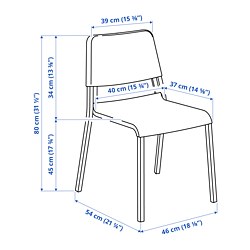 Ilustración de medidas - TEODORES silla