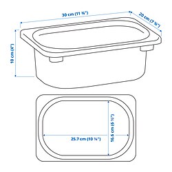 Ilustración de medidas - TROFAST caja de almacenaje