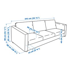 Measurement Illustration - VIMLE sofa