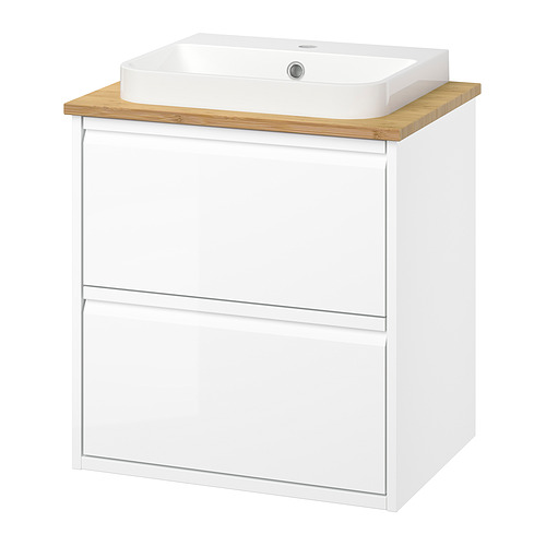 ÄNGSJÖN / BACKSJÖN, Bathroom vanity with drawers and sink. 1 of 8 open dialog