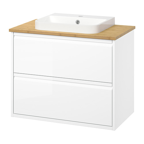 ÄNGSJÖN / BACKSJÖN, Bathroom vanity with drawers and sink. 1 of 8 open dialog