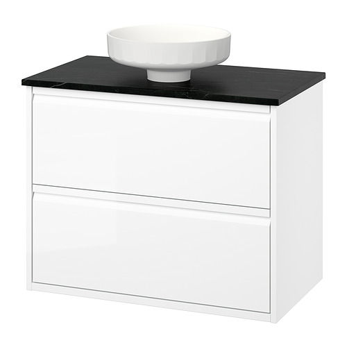 ÄNGSJÖN / LERSJÖN, Bathroom vanity with drawers and sink. 1 of 8 open dialog